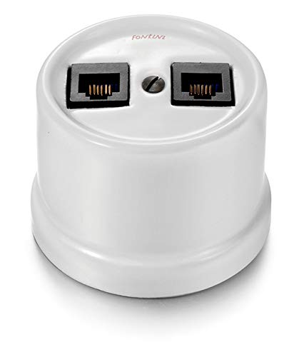 Fontini 30-708-17-2 Telefon-Set, 6 V + RJ45, Kategorie 6, Porzellan, Weiß von FONTINI