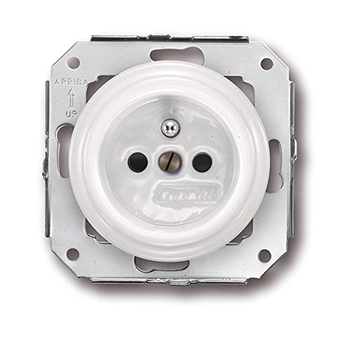 Fontini 31-208-27-2 - Sockel Steckdose französische Erdung, 16 A, schwarzes Porzellan von FONTINI