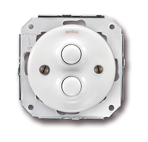 Fontini - Doppeltaster, 10 A, 250 V, weißes Porzellan Fontini - Doppeltaster, 10 A, 250 V, weißes Porzellan von FONTINI