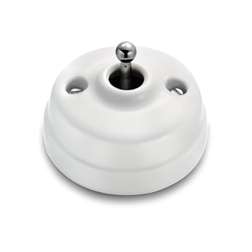 Fontini - Schalthebel und Schrauben aus weißem Porzellan, glänzend verchromt von FONTINI