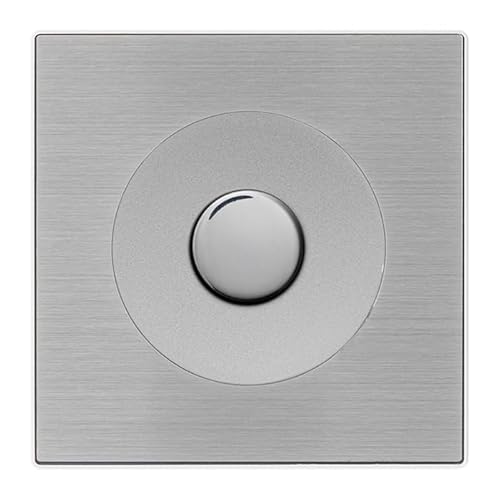 Universal Dimmer ALU mit DOM Chromknopf und grauer Metallplatte - Präzise Steuerung und modernes Design von FONTINI