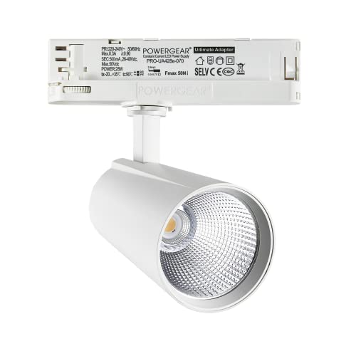 FOOC LED Stromschienenstrahler 30 Watt 3-Phasen 4-Draht Dreh- und schwenkbares Stromschienenlicht 4000K Naturweiß 3000lm Aluminium Deckenleuchte für Innenbeleuchtung… von FOOC