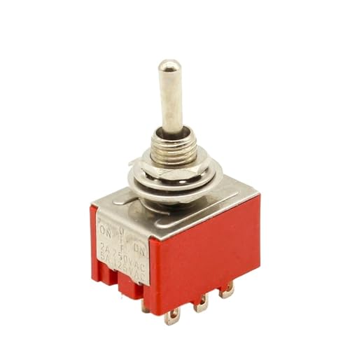 1 pcs Red 9 Pin ON-OFF-ON 3 Position Toggle Switch AC 6A/125V 3A/250V Control switch 1 pcs Red 9 Pin ON-OFF-ON 3 Position Toggle Switch AC 6A/125V 3A/250V Control switch von FOPURE