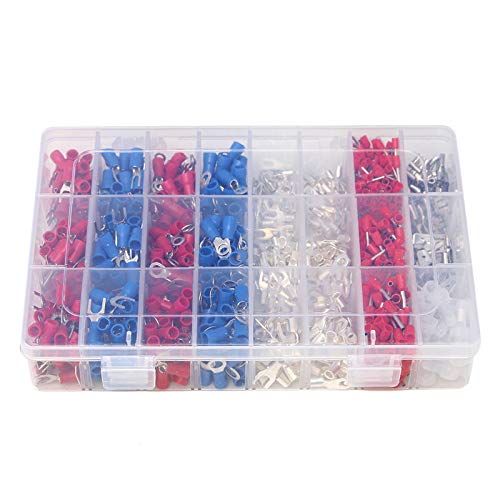 1000Pcs Insulated Crimp Terminals Set 24 Types Electrical Cable Wire Cord Pin End Connectors Spade Fork Ring Assortment Kit 1000Pcs Insulated Crimp Terminals Set 24 Types Electrical Cable Wire Cord Pin End Connectors Spade Fork Ring Assortment Kit von FOPURE