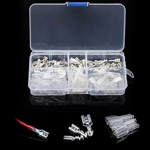 120Pcs Crimp Female Spade Terminals Insulating Sleeves for Connectors Kit Wire Connectors 2.8mm 4.8mm 6.3mm 120Pcs Crimp Female Spade Terminals Insulating Sleeves for Connectors Kit Wire Connectors 2.8mm 4.8mm 6.3mm von FOPURE