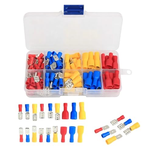 122PCS Insulated Female Male Terminal Spade Joint Connector Crimp Terminas Connectors Cable Wire Connector Set von FOPURE