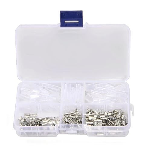 150PCS Female Crimp Spade Terminals 2.8/4.8/6.3mm Wire Wrap Connectors Insulation Sleeve for 22-16 AWG 0.5mm2-1.5mm2 von FOPURE