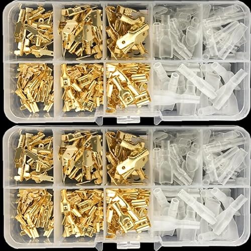 180PCS 2.8mm 4.8mm 6.3mm Male and Female Wire Spade Connector and Insulating Sleeve Assortment Kit for Car Speaker von FOPURE