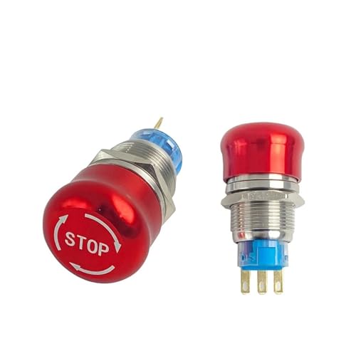 19mm Metal Push Button Switch Emergency Stop Red Mushroom Knob Rotary Locking DIY 3 Pins 1NO1NC Control switch 19mm Metal Push Button Switch Emergency Stop Red Mushroom Knob Rotary Locking DIY 3 Pins 1NO1NC Control switch von FOPURE