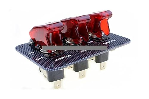1PCS 3X12V Red LED Cover Aircraft Toggle Switch Carbon Fiber Panel Control switch 1PCS 3X12V Red LED Cover Aircraft Toggle Switch Carbon Fiber Panel Control switch von FOPURE