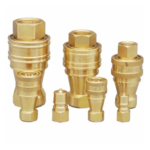 1pc 500 Bar 1/2" BSPT Female Hydraulic Brass Quick Disconnect Couplers Truck Portable Carpet Cleaning von FOPURE