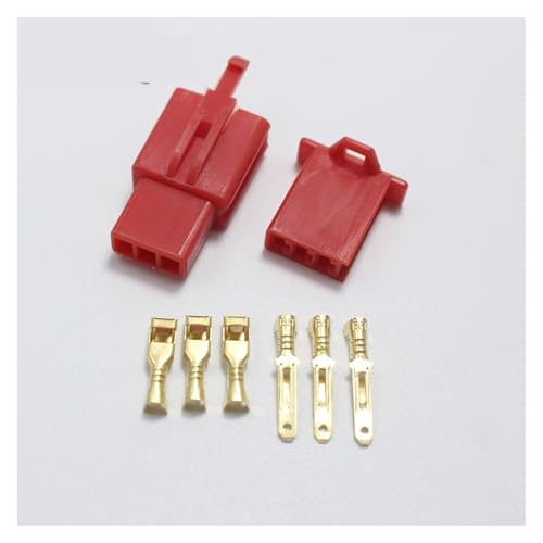 1set 2.8mm 3P Red Electrical Connector Kits 2.8 3Pin Male Female Socket von FOPURE