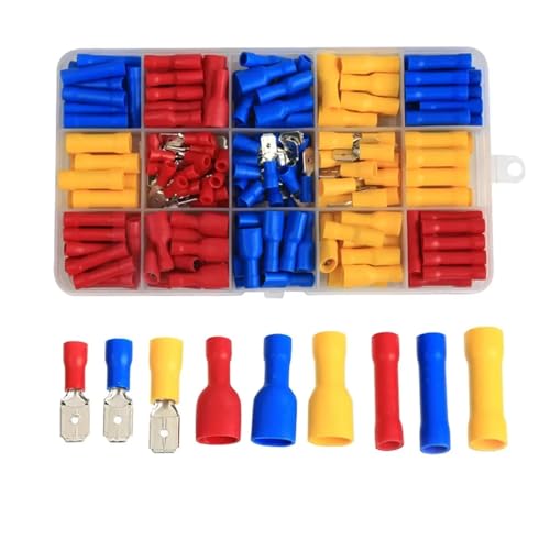 222 PCS Fully Insulated Male Female Spade Crimp Terminals Electrical Wire Butt Connector Assorted Kit AWG 22-10/0.5-6.0mm2 von FOPURE