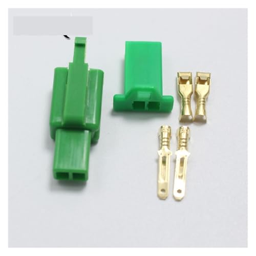 2set 2.8mm 2P Green Electrical Connector Kits 2.8 mm 2Pin Male Female Socket von FOPURE