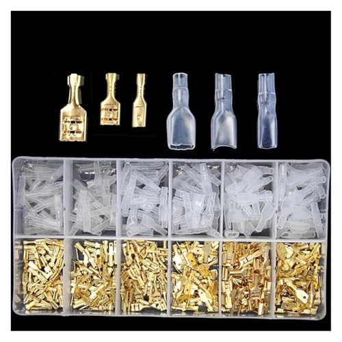 450PCS 2.8/4.8/6.3mm Electrical Wire Connector Insulated Crimp Connectors Female & Male Spade Terminals Assortment Kit von FOPURE