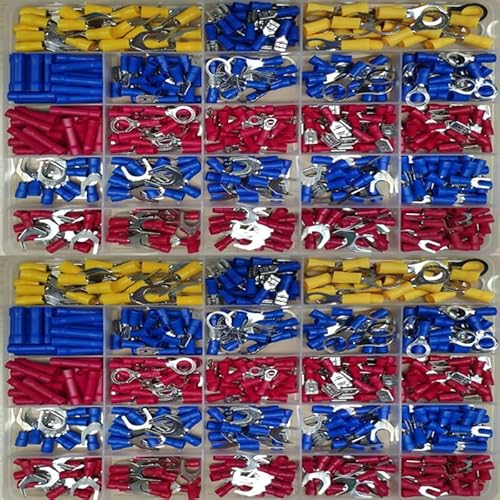 500pcs Cold-Pressed Terminal Spade Crimp Terminal Assorted Electrical Wire Cable Connector Insulated Ring Fork Butt Ring Lugs 500pcs Cold-Pressed Terminal Spade Crimp Terminal Assorted Electrical Wire Cable Connector Insulated Ring Fork Butt Ring Lugs von FOPURE