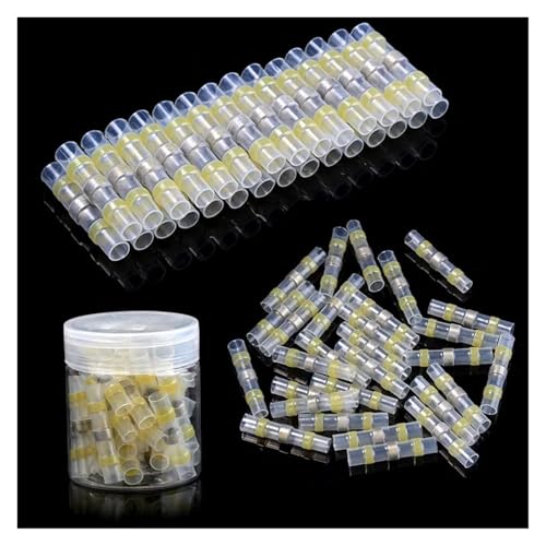 50PCS Heat Shrink Soldering Sleeve Terminals Insulated Butt Wire Connectors Electrical Wire Soldered Terminals von FOPURE