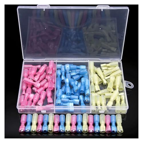 90Pcs Heat Shrink Female Wire Spade Crimp Terminals Insulated Electrical Wire Connectors Quick Disconnect Connectors von FOPURE