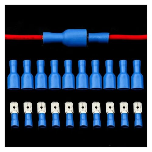 FOPURE 100PCS Female&Male Electrical Wiring Connector Insulated Crimp Terminal Spade Connectors 0.5-1.5mm2 von FOPURE