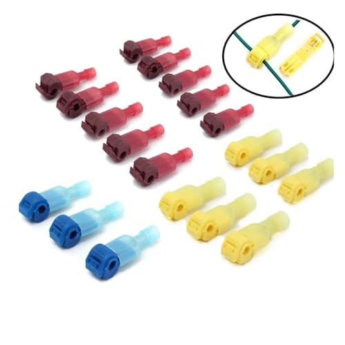 FOPURE 100PCS T-Tap Wire Connectors Self-Stripping Quick Splice Terminal Insulated Male Quick Disconnect Spade Terminals Assortment Kit von FOPURE