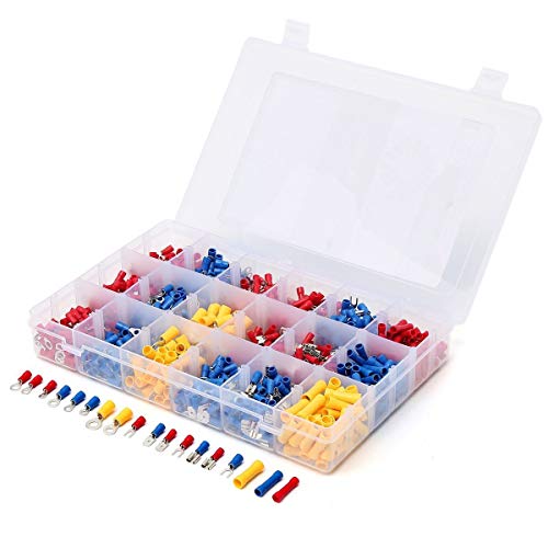 FOPURE 1200Pcs/Set Assorted Electrical Wire Crimp Terminals 22-10AWG Red Blue Yellow Insulated Spade Cable Connectors 0.5-4.0mm2 FOPURE 1200Pcs/Set Assorted Electrical Wire Crimp Terminals 22-10AWG Red Blue Yellow Insulated Spade Cable Connectors 0.5-4.0mm2 von FOPURE