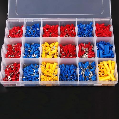 FOPURE 1200Pcs Assorted Insulated Spade Cable Connector Crimp Electrical Wire Terminal Set Red Blue Yellow FOPURE 1200Pcs Assorted Insulated Spade Cable Connector Crimp Electrical Wire Terminal Set Red Blue Yellow von FOPURE