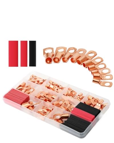 FOPURE 120pcs SC Terminals Lug Tinned Copper Tube Lug Ring Seal Battery Wire Connectors Cable Crimped Soldered Terminal Kit FOPURE 120pcs SC Terminals Lug Tinned Copper Tube Lug Ring Seal Battery Wire Connectors Cable Crimped Soldered Terminal Kit von FOPURE