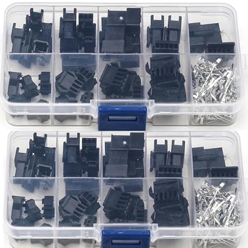 FOPURE 200Pcs 2.54mm Pitch SM Jumper Wire Connector Kit 2/3/4/5Pin Male/Female Housing Pin Header Crimp Terminal Adapter von FOPURE