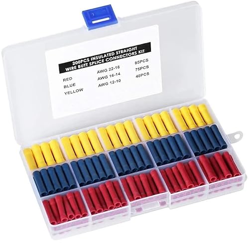 FOPURE 200pcs Straight Butt Wire Terminal Splice Crimp Insulated Copper Cold Press Terminals Electrical Wire Connector BV1.25 BV2 BV5.5 FOPURE 200pcs Straight Butt Wire Terminal Splice Crimp Insulated Copper Cold Press Terminals Electrical Wire Connector BV1.25 BV2 BV5.5 von FOPURE