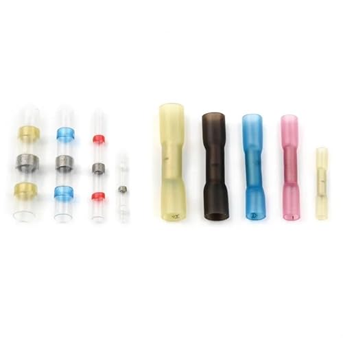 FOPURE 200pcs Waterproof Soldering Sleeve Heat Shrink Terminal Connector Thicken 4Sizes Wire Butt Splice Cable Crimp Connector von FOPURE