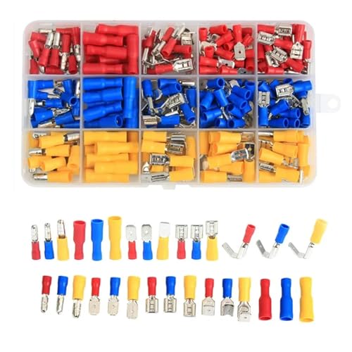 FOPURE 236PCS Assorted Spade Piggyback Crimp Terminals Kit Insulated Electrical Wire Cable Connectors AWG22-10/0.5-6.0mm2 von FOPURE