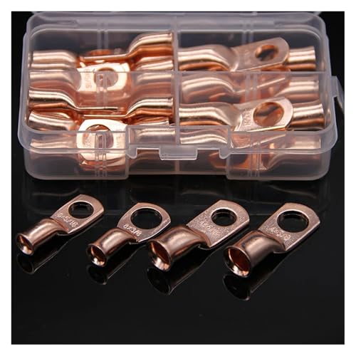 FOPURE 30Pcs 4/8 AWG Copper Lug Ring Wire Connectors Closed Ends Cable Splice Crimp Terminals Assortment Kit FOPURE 30Pcs 4/8 AWG Copper Lug Ring Wire Connectors Closed Ends Cable Splice Crimp Terminals Assortment Kit von FOPURE
