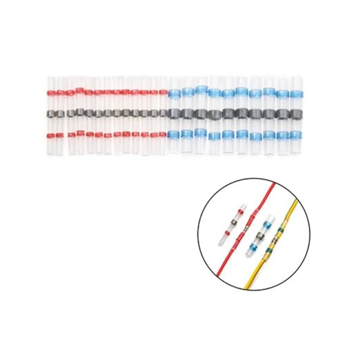 FOPURE 30pcs Heat Shrink Soldering Terminals Solder Sleeve Tube Insulated Butt Electrical Wire Connectors 0.5-2.5mm2 von FOPURE