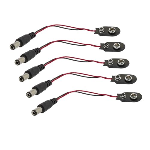 FOPURE 50Pcs I Type 2.1 x 5.5mm Male to 9V Battery Clip 15CM Cable 9V I-Type Connector FOPURE 50Pcs I Type 2.1 x 5.5mm Male to 9V Battery Clip 15CM Cable 9V I-Type Connector von FOPURE