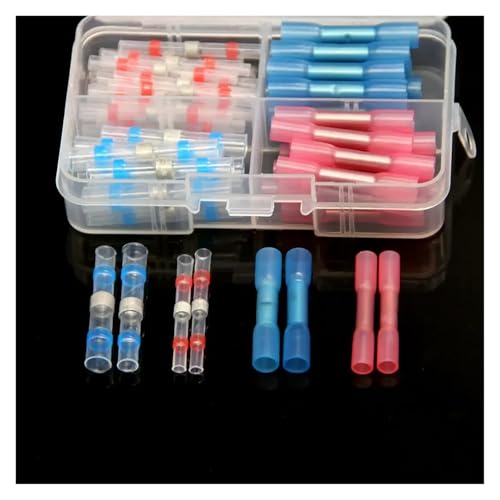 FOPURE 50Pcs Insulated Heat Shrink Wire Butt Connectors Solder Seal Sleeve Wire Crimp Terminals Connector 0.5-2.5 mm2 von FOPURE