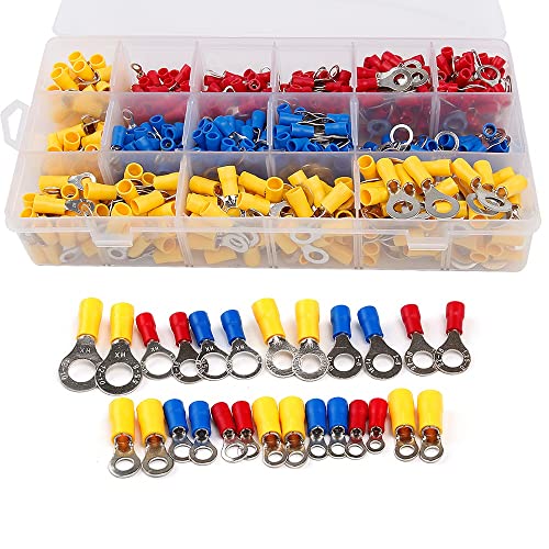 FOPURE 650Pcs Assorted Insulated Ring Crimp Terminal Electrical Wire Connector Set Red Blue Yellow FOPURE 650Pcs Assorted Insulated Ring Crimp Terminal Electrical Wire Connector Set Red Blue Yellow von FOPURE