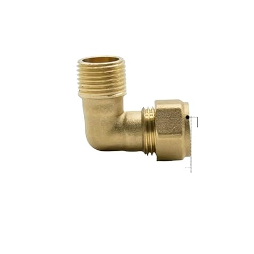 Fit Copper Tube OD 15mm x 1/2" BSPP Male Brass Compression Union Elbow 90 Degree Fitting Connector Water Gas Oil Fit Copper Tube OD 15mm x 1/2" BSPP Male Brass Compression Union Elbow 90 Degree Fitting Connector Water Gas Oil von FOPURE
