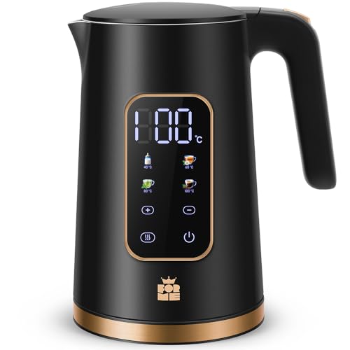 ForMe Edelstahl Wasserkocher 1,7 L mit Temperatureinstellung Temperaturwahl 40-100°C I LED Digitale Temperaturanzeige I Temperatur Einstellbar Kessel I Teekanne Teekessel Warmhaltefunktion I BPA Frei von FOR ME