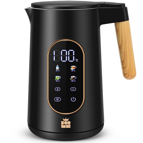 ForMe Edelstahl Wasserkocher 1,7 L mit Temperatureinstellung Temperaturwahl 40-100°C I LED Digitale Temperaturanzeige I Temperatur Einstellbar Kessel I Teekanne Teekessel Warmhaltefunktion I BPA Frei von FOR ME