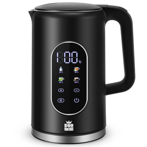 ForMe Edelstahl Wasserkocher 1,7 L mit Temperatureinstellung Temperaturwahl 40-100°C I LED Digitale Temperaturanzeige I Temperatur Einstellbar Kessel I Teekanne Teekessel Warmhaltefunktion I BPA Frei von FOR ME