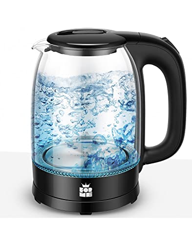 ForMe Glas Wasserkocher 1,7 I Glaswasserkocher I Wasserkessel 2200W I Kalkfilter I Blau LED Teekessel I 360°-Sockel I Abschaltautomatik I Trockengehschutz I Edelstahl I BPA Frei von FOR ME