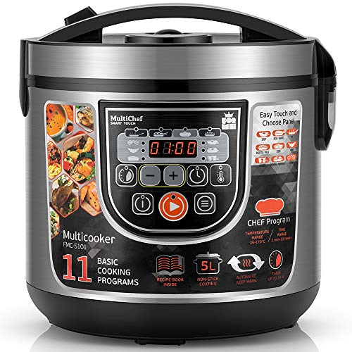 Multikocher FORME Elektrischer Reiskocher mit 11 Programmen 5L 860W LED panel Zeitsteuerung Warmhaltefunktion Multicooker von FOR ME