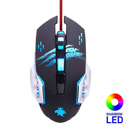 Forme Wild Tiger Gaming Mäuse mit LED – Beleuchtung Ergonomisch Design Gaming-Mäuse 6 Tasten 3200 DPI Gaming Maus USB Wired optische Gaming Mouse von FOR ME