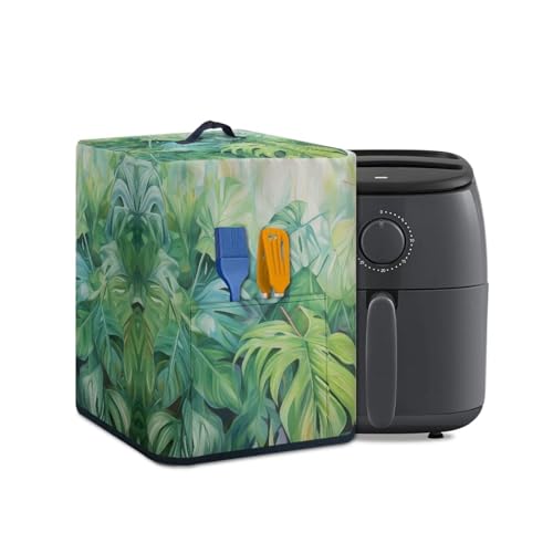 FOR U DESIGNS Große Luftfritteusen-Abdeckung, Staubschutz mit Tasche, grünes Palmblatt, Küchengeräte, Dekorationen, halten Sie Ihre Luftfritteuse sauber, 5–6 Quart waschbar von FOR U DESIGNS