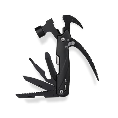 FORA 12-in-1-Multifunktionswerkzeug, Hammer, 1 Nagelzieher, 3 Zangen, 1 Messer, Messer, 1 Feile, 1 Dosenöffner, Schraubendreher mit 9 Bits, vielseitig einsetzbar für Garten, Camping und Überleben FORA 12-in-1-Multifunktionswerkzeug, Hammer, 1 Nagelzieher, 3 Zangen, 1 Messer, Messer, 1 Feile, 1 Dosenöffner, Schraubendreher mit 9 Bits, vielseitig einsetzbar für Garten, Camping und Überleben von FORA