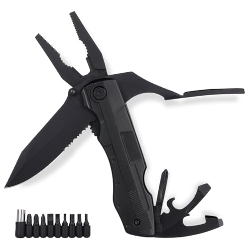 FORA 18-in-1-Multifunktionswerkzeug, 3 Zangen, 1 Messer, Messer, 2 Dosenöffner, 1 Schraubendreher mit 9 Bits, Mehrzweckwerkzeug für Survival, Camping, Garten, inklusive Tasche FORA 18-in-1-Multifunktionswerkzeug, 3 Zangen, 1 Messer, Messer, 2 Dosenöffner, 1 Schraubendreher mit 9 Bits, Mehrzweckwerkzeug für Survival, Camping, Garten, inklusive Tasche von FORA