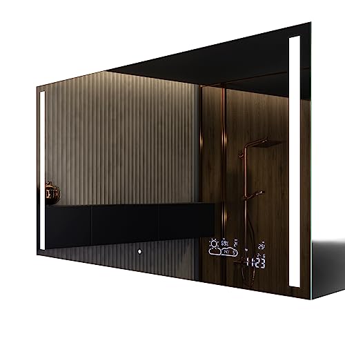 FORAM Badspiegel mit Beleuchtung - Led Spiegel Bad - 100x80 - Badezimmerspiegel Nach Maß - auf Individuelle Bestellung Gefertigt - Modernes Design - Ohne Rahmen von FORAM