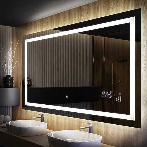 FORAM Badspiegel mit Beleuchtung - Led Spiegel Bad - 110x70 - Badezimmerspiegel Nach Maß - auf Individuelle Bestellung Gefertigt - Modernes Design - Ohne Rahmen von FORAM