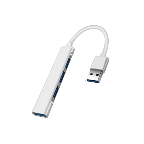 FORAMO USB Hub 4 in 1 USB C 3.0 Adapter Verteiler Kabel 4 Ports Laptop Smartphone (USB-A Silber) von FORAMO