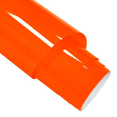 FORBELL Plotterfolie Textil, 30.5cm X 6,1M Heat Transfer Vinyl Flexfolie (Neon Orange-D, 6,1M) von FORBELL